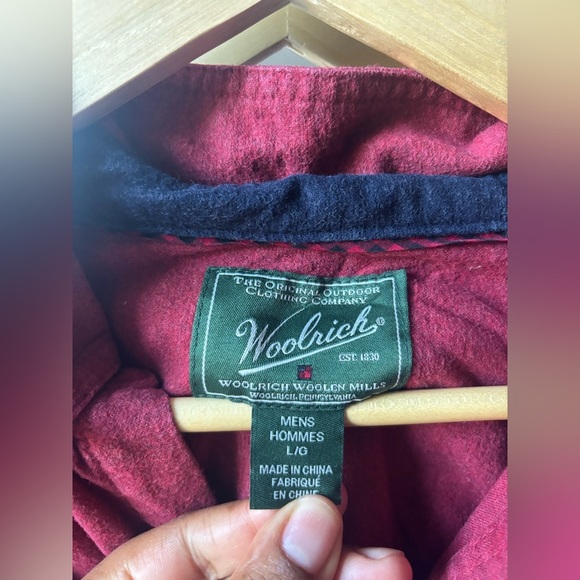 WOOLRICH | men’s flannel long sleeve| size large - Picture 3 of 4